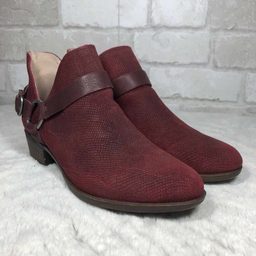 Lucky Brand Snake Bernaeh Suede Harness Booties